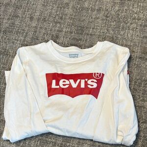 Levi's Kids White Long Sleeve Tee with Red Logo